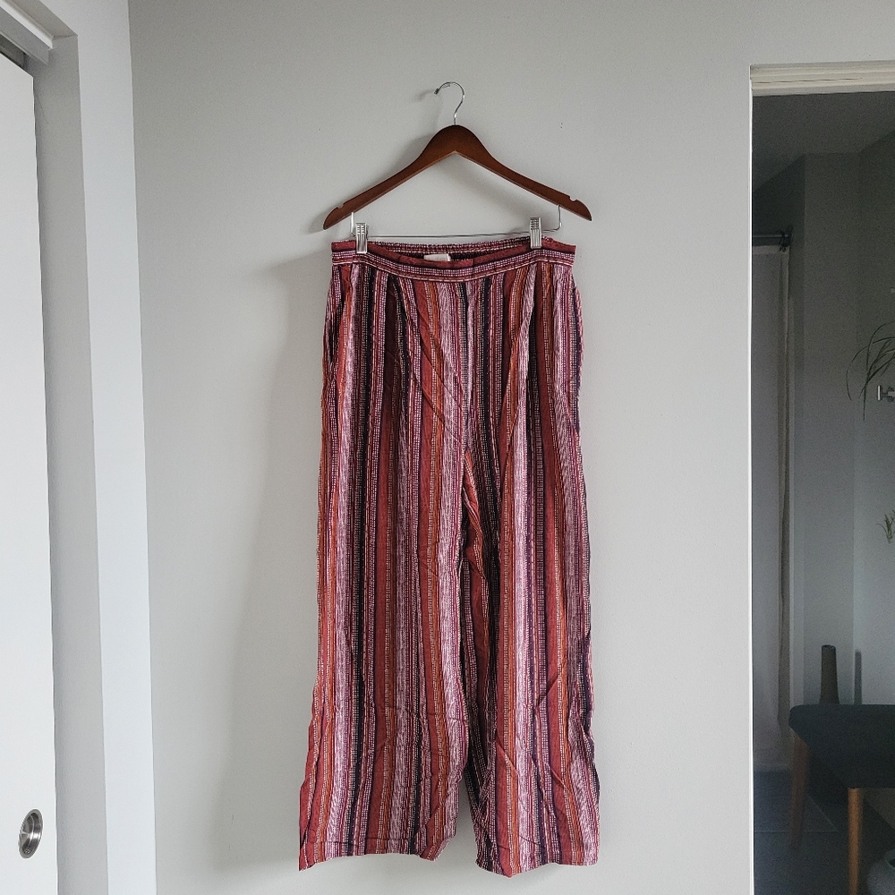 Band of Gypsies Pull On Striped Palazzo Pants High Rise Wide Leg Women Size XL